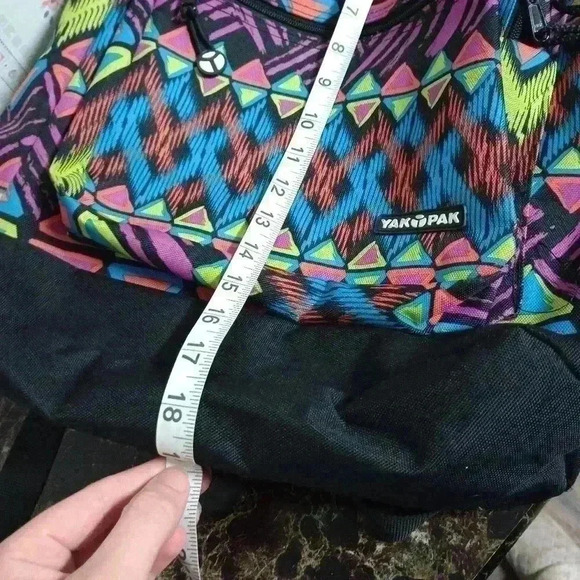 Yak Pak Backpack Bookbag Colorful Boho School Preppy Two Strap Shoulder Unique - Picture 8 of 8